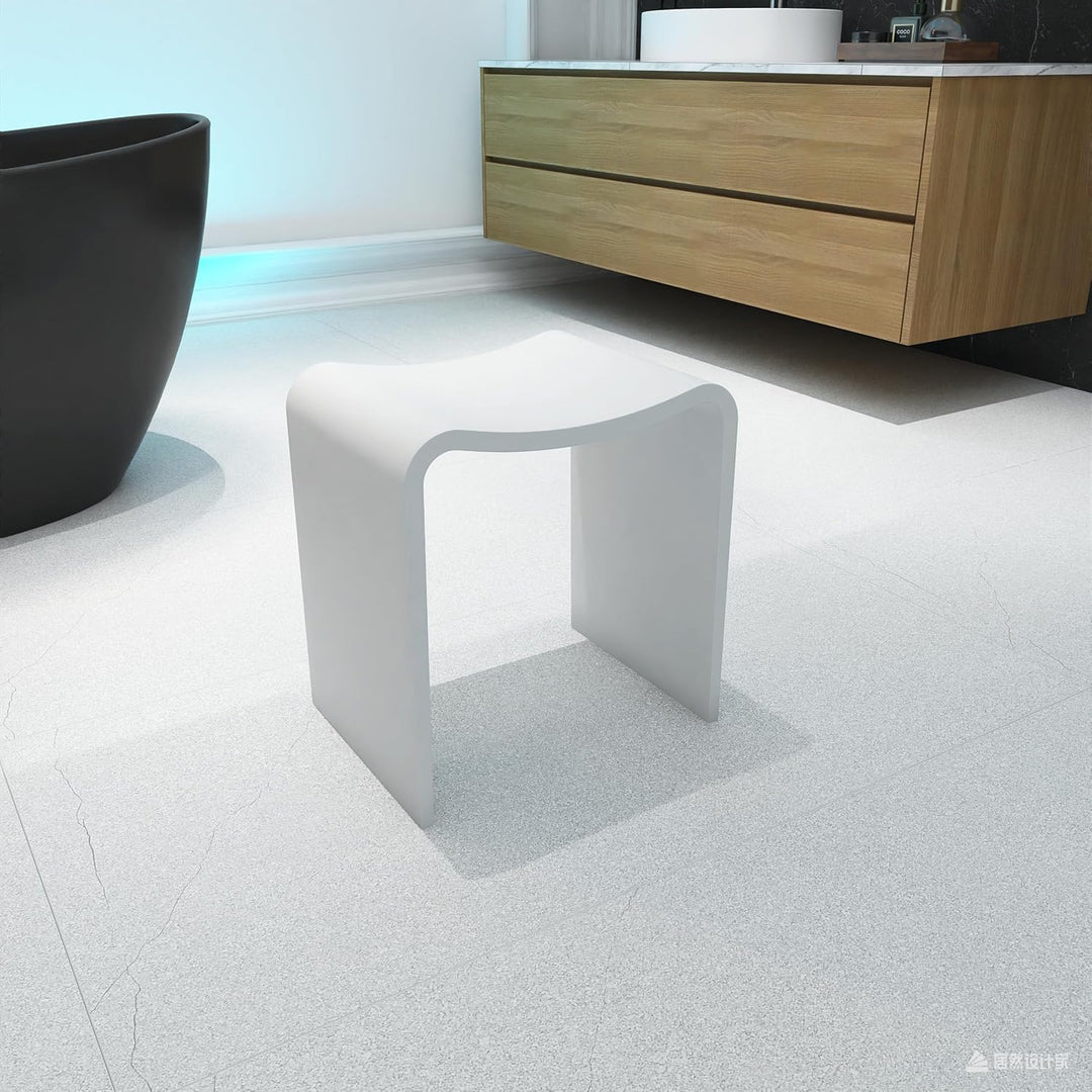 Duschhocker Modern Duschstuhl für Senioren 150 kg, Rutschfester Badhocker luxuriöser Kunststein Bade