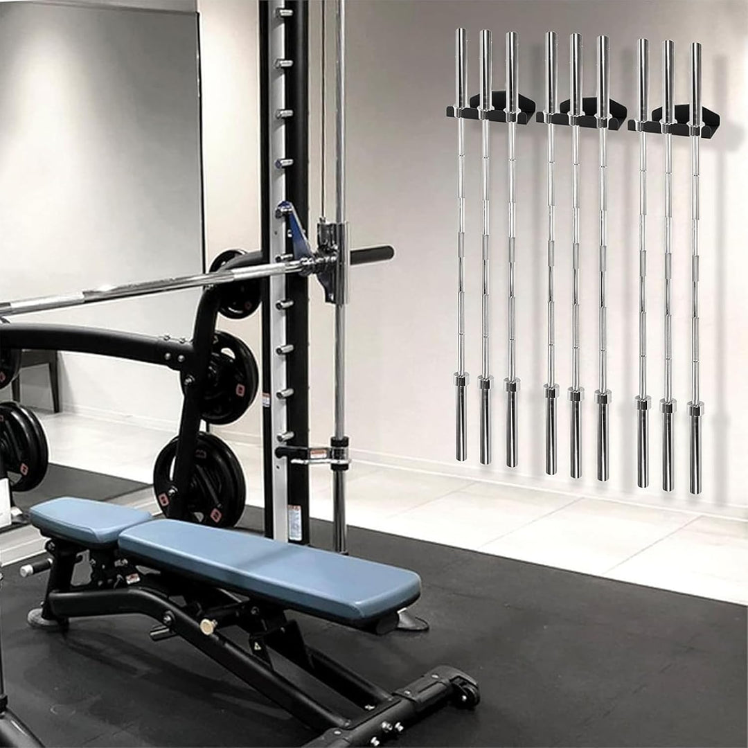 Gym Organizer Barbell Holder - Vertical Wall Mounted Barbell Storage, Olympic Bar Hanger for Home, C
