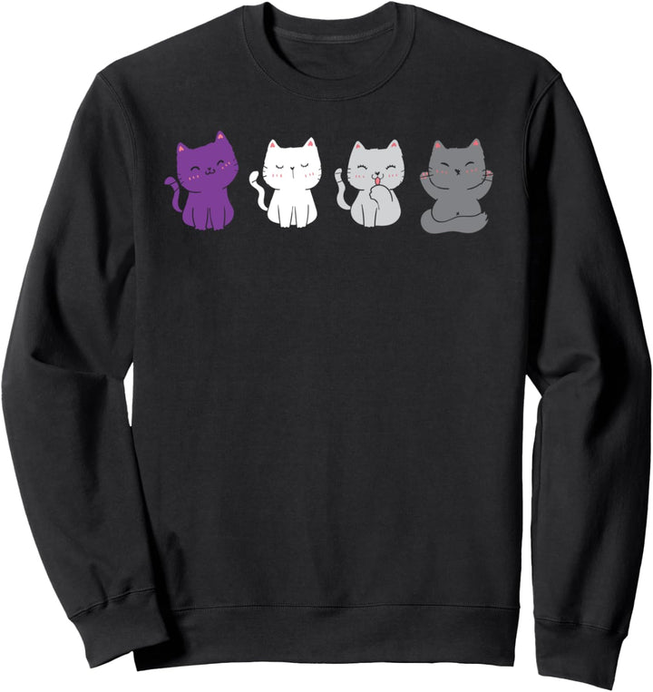 LGBTQIA Haustier Genderfluid Katze Geschenk Asexuell Sweatshirt