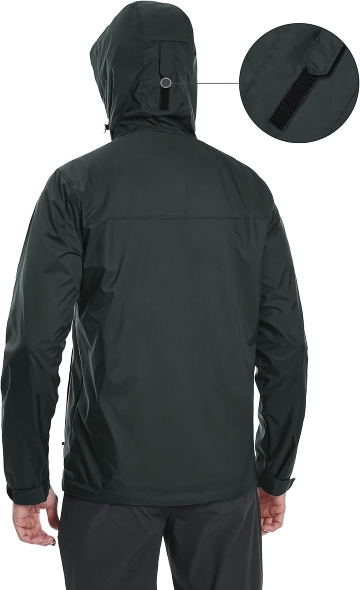Pioneer Camp Herren Regenjacke Wasserdicht Atmungsaktiv Leichte Winddicht Windbreaker Packbare Outdo