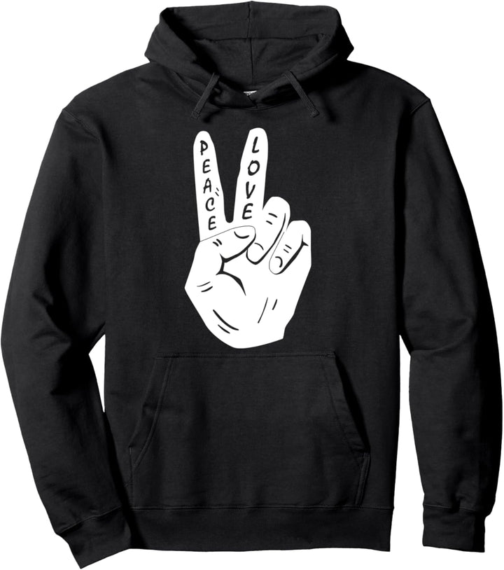 Peace-Hand-Schild Love Hippy Retro 70er 60er Jahre Love Freely Pullover Hoodie