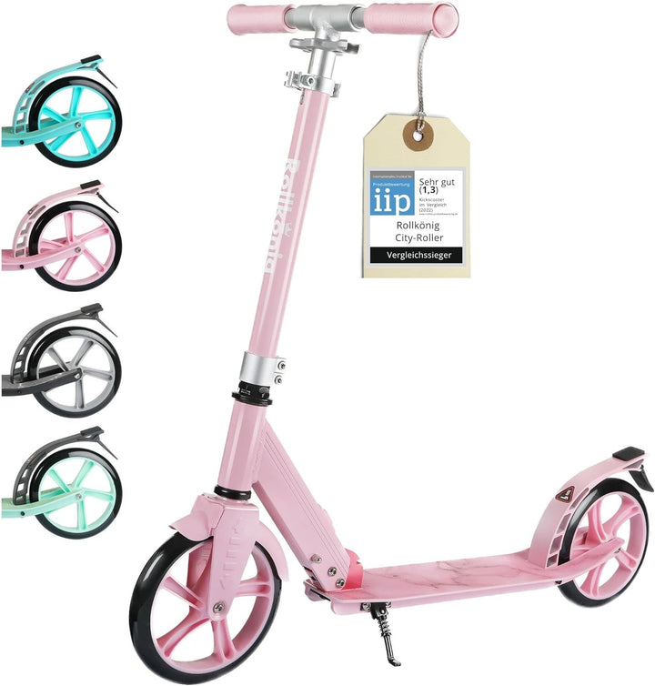 Rollkönig ® Scooter für Kinder ab 5 Jahren I Der Faltbare City-Scooter mit grossen Rädern I Tret-Rol