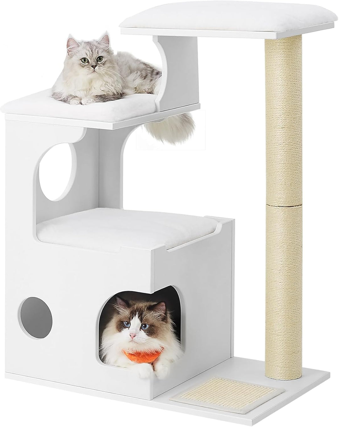 Feandrea Kratzbaum, 86 cm hoher Katzenbaum, Spanplatten-Katzenkratzbaum, mit Höhle, Liegeflächen, Sä