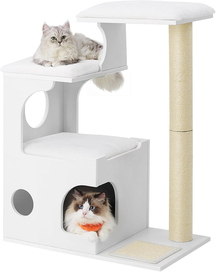 Feandrea Kratzbaum, 86 cm hoher Katzenbaum, Spanplatten-Katzenkratzbaum, mit Höhle, Liegeflächen, Sä