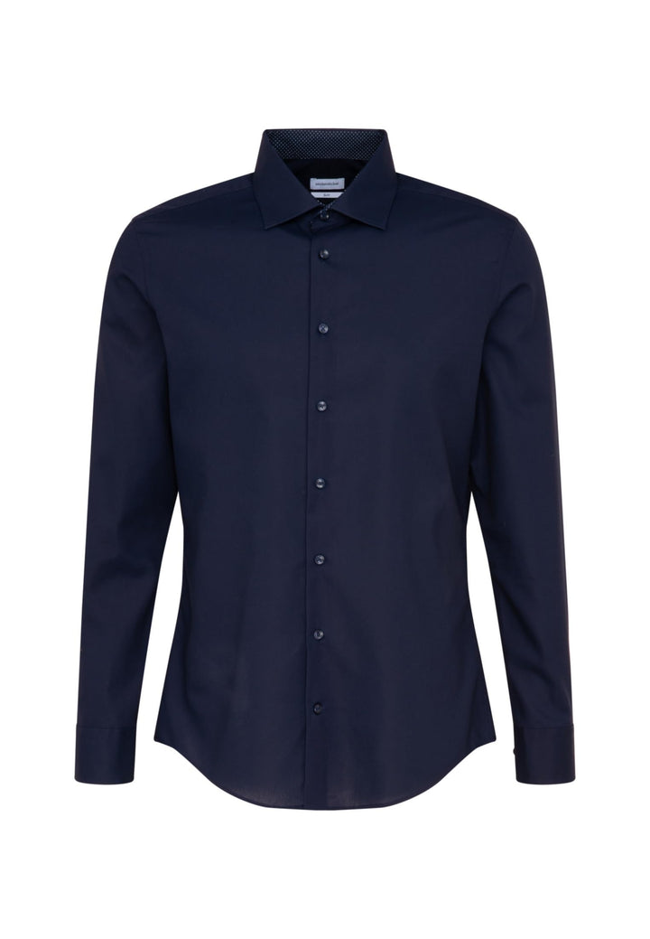 Seidensticker Herren Men Slim Patch Longsleeve Cotton Hemd 36 Dunkelblau(693690), 36 Dunkelblau(6936