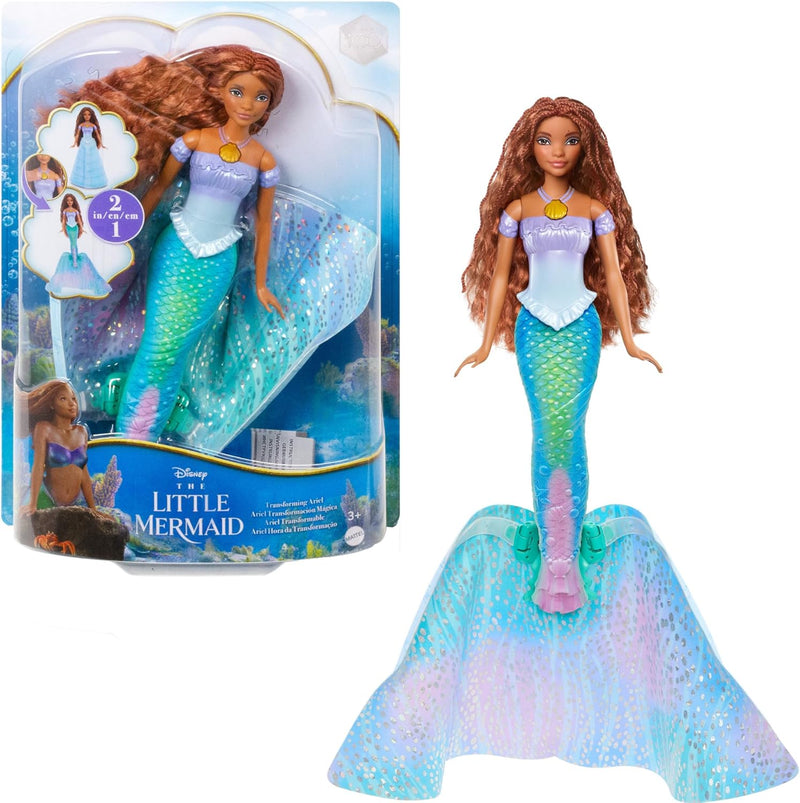 Mattel Disney Prinzessin Arielle Puppe, inspiriert vom Film The Little Mermaid, Verwandlung: Mensch-
