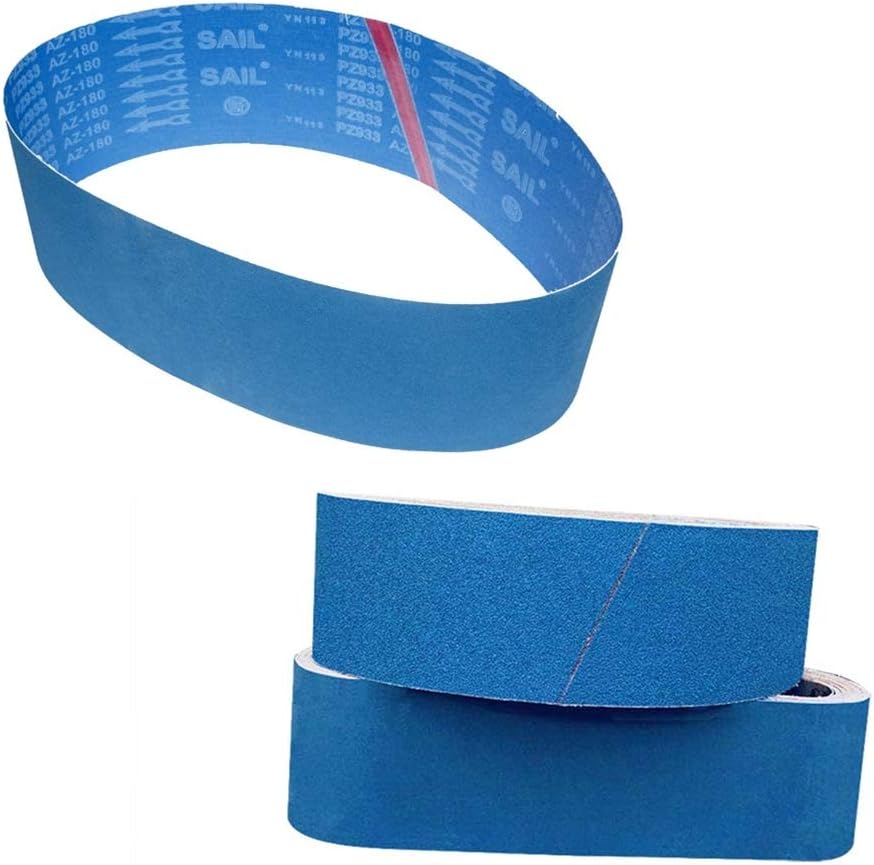 12 Stück Beruf Schleifband Set,Zirkoniumkorund Schleifbänder 100 x 915 mm,je 2 Stück Körnung（60,80,1