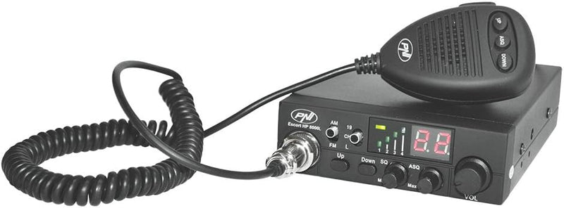 PNI Radio CB HP 8000L Escort mit einstellbarem ASQ, 12 V, 4 W, Schloss und Feuerzeugstecker