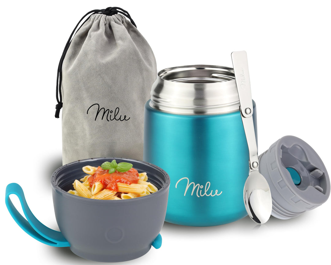 Milu® Thermobehälter 450, 650ml, 800ml | Edelstahl Warmhaltebehälter | Essensbehälter | Speisegefäss