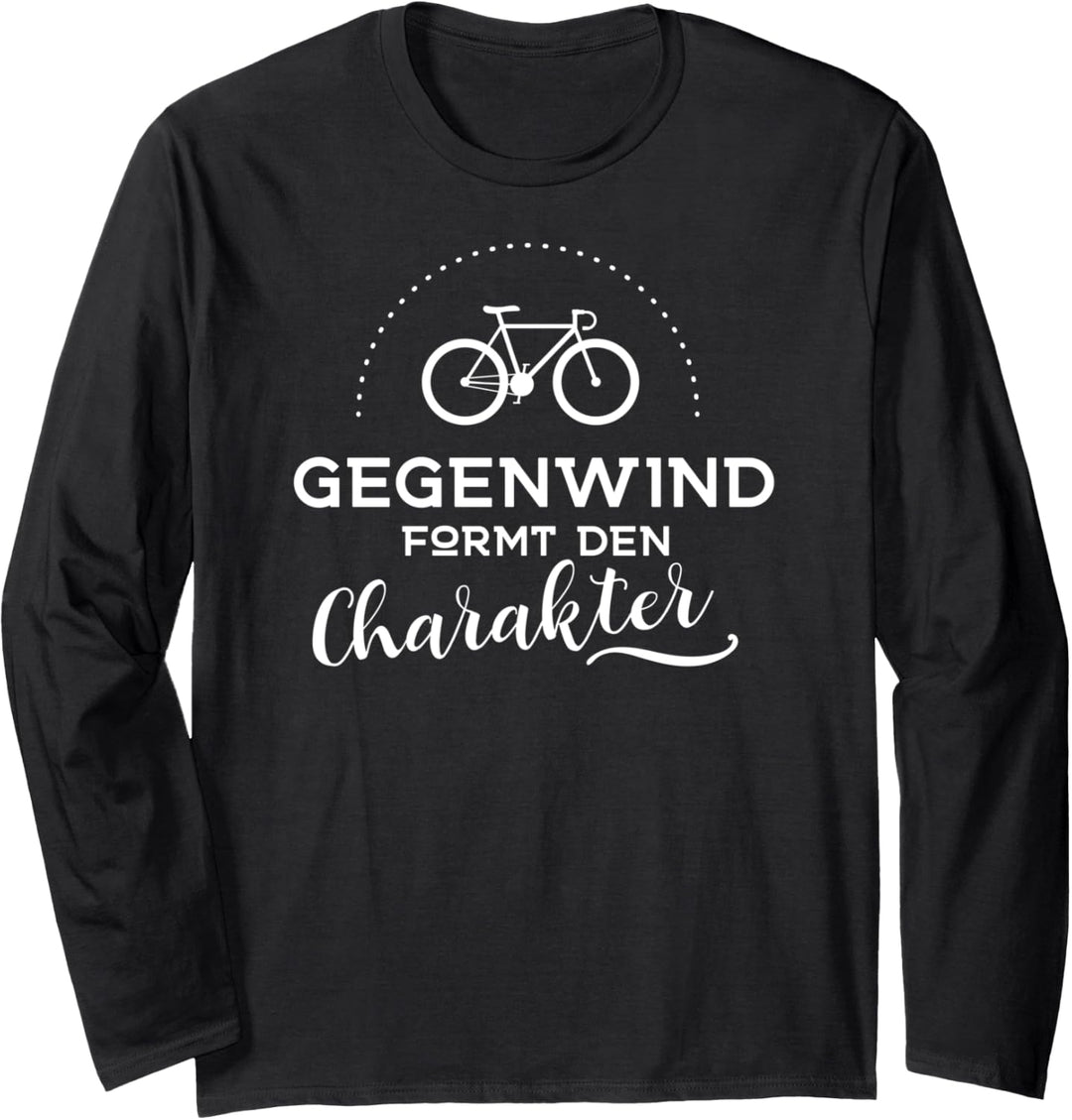 Lustiges Fahrrad Geschenk für Männer Gegenwind Langarmshirt