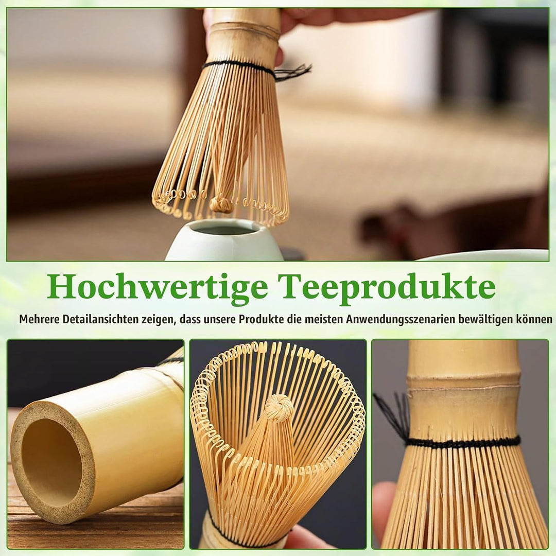 5er Set Keramisches Matcha-Schalen-Set, Matcha-Schale, Matcha-Besen, Spatel,Sieb, Matcha-Besenhalter