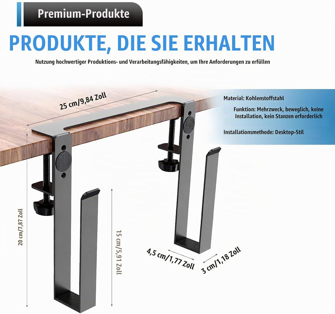Verstellbare Schreibtischseitenlaptop-Halterung, Laptop Halterung, Metall Aufhängbarer Laptop Organi