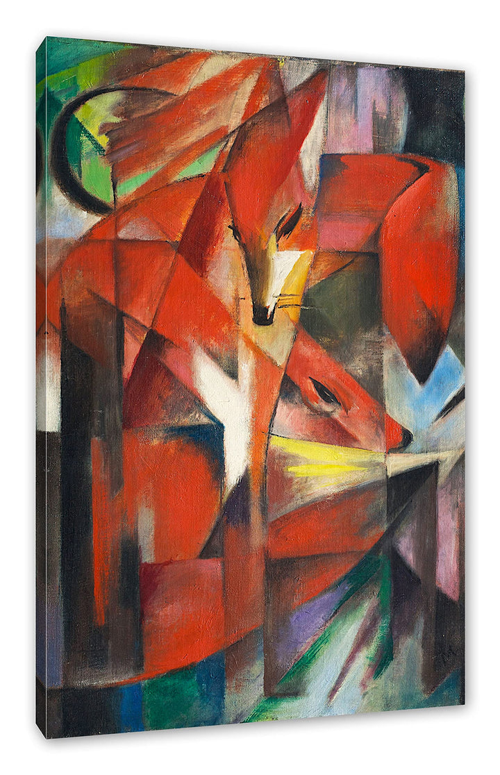 Franz Marc - Füchse als Leinwandbild / Grösse: 100x70 cm / Wandbild / Kunstdruck / fertig bespannt,