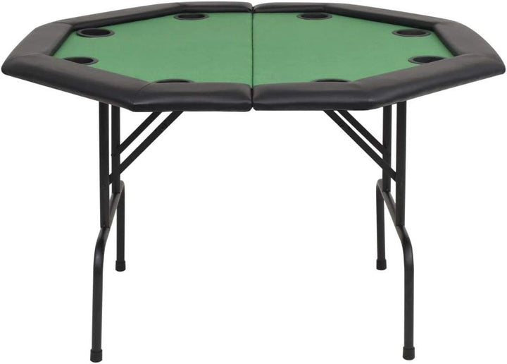 Festnight Pokertische 8-Spieler Poker Klapptisch 2-Fach Zuklappbar Achteckig Grün