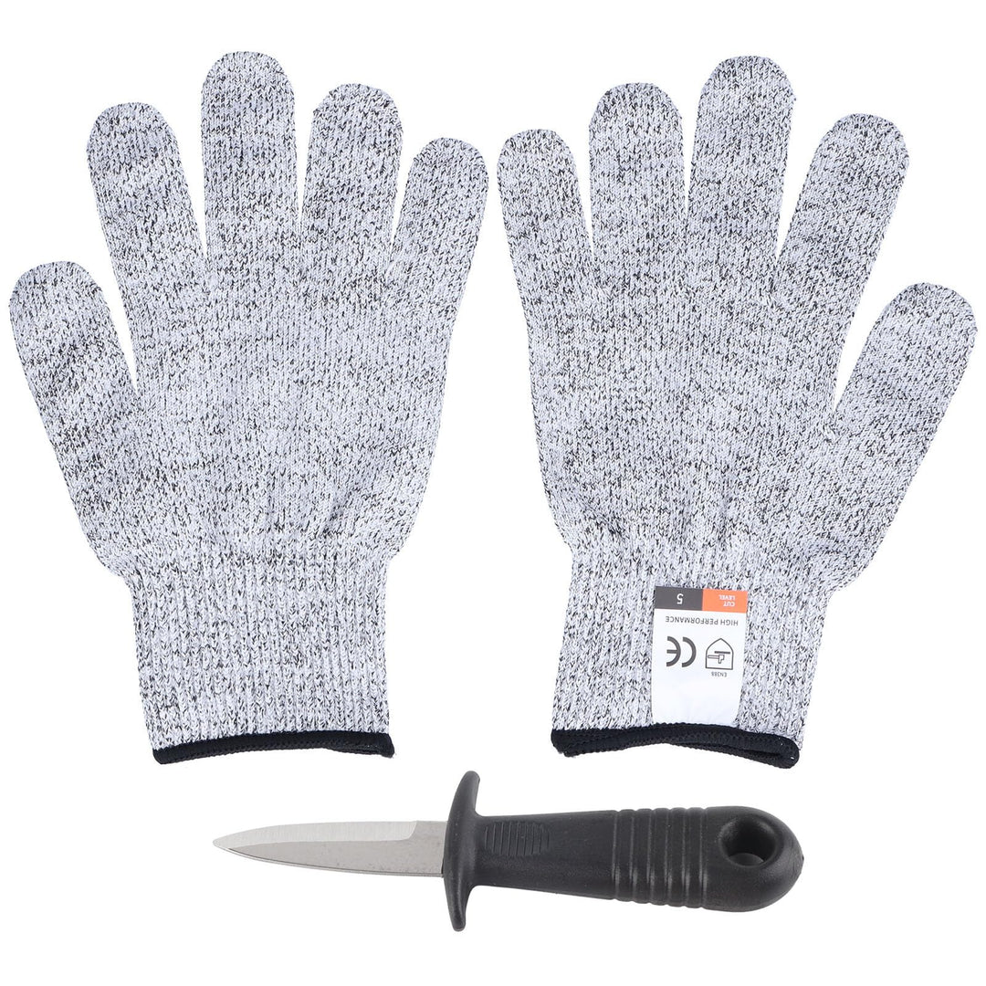 Austernmesser, Austern-Öffnungshandschuhe, Schutzstufe 5, Abriebfest, Austern-Shucker-Set, Austern-Ö
