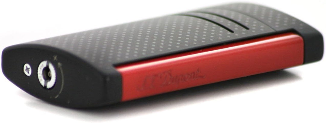 S.T. Dupont Maxijet-Feuerzeug, gebürstetes Chrom-P Mattschwarz-rot Matt Black/Red, Matt Black/Red