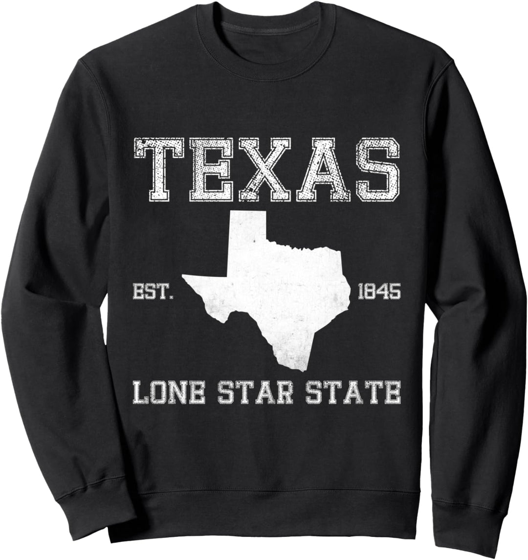 Texas Flagge State US Vintage Longhorn Texas Retro Sweatshirt
