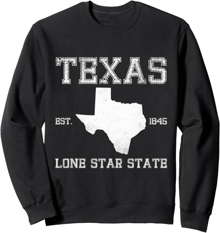 Texas Flagge State US Vintage Longhorn Texas Retro Sweatshirt
