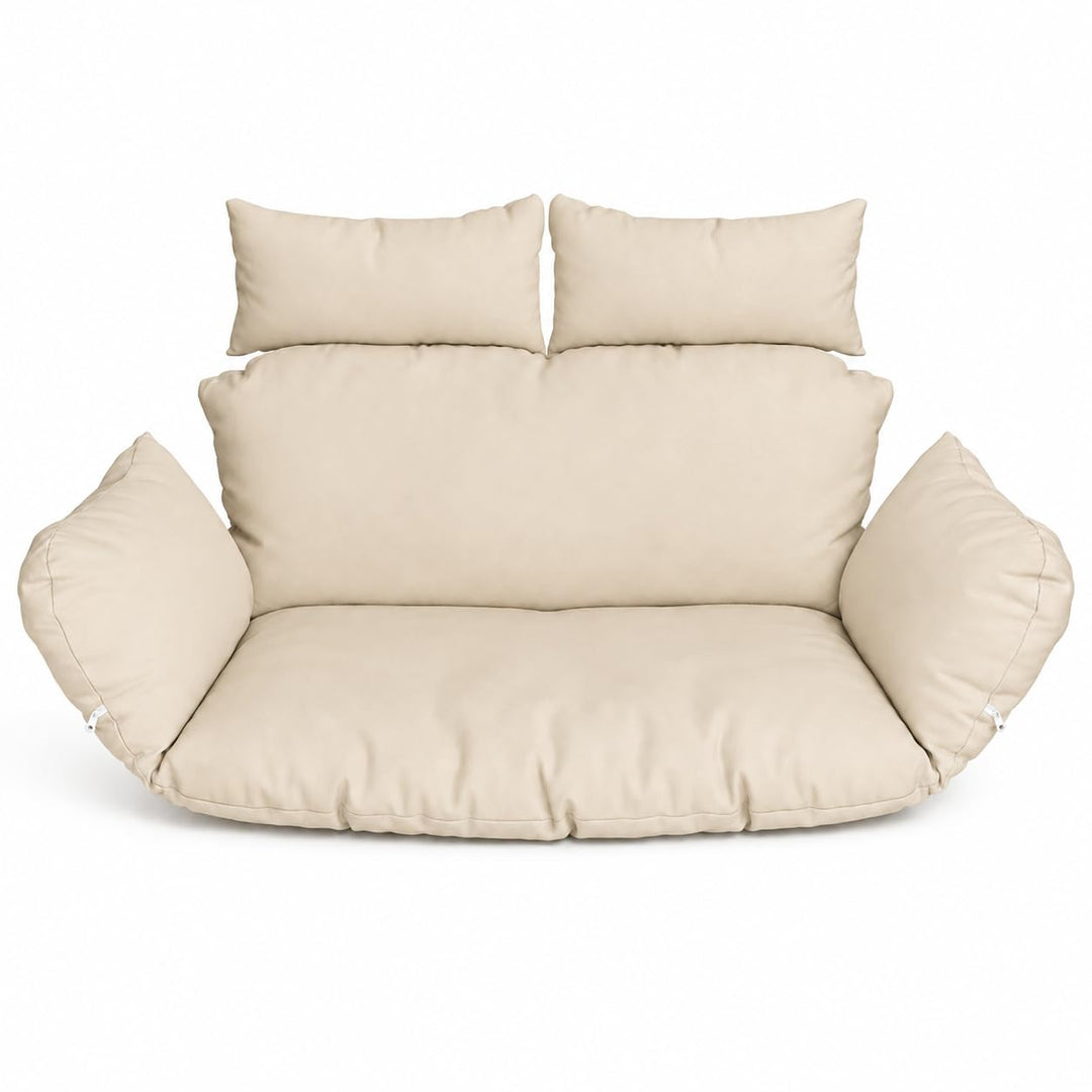 Ferocity Hängesessel Kissen 2 Personen Beige | Doppelkissen Polster für Polyrattan Hängeschaukel | 4