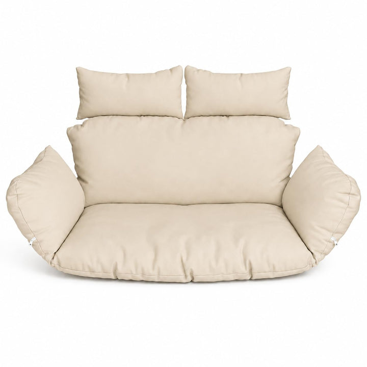 Ferocity Hängesessel Kissen 2 Personen Beige | Doppelkissen Polster für Polyrattan Hängeschaukel | 4