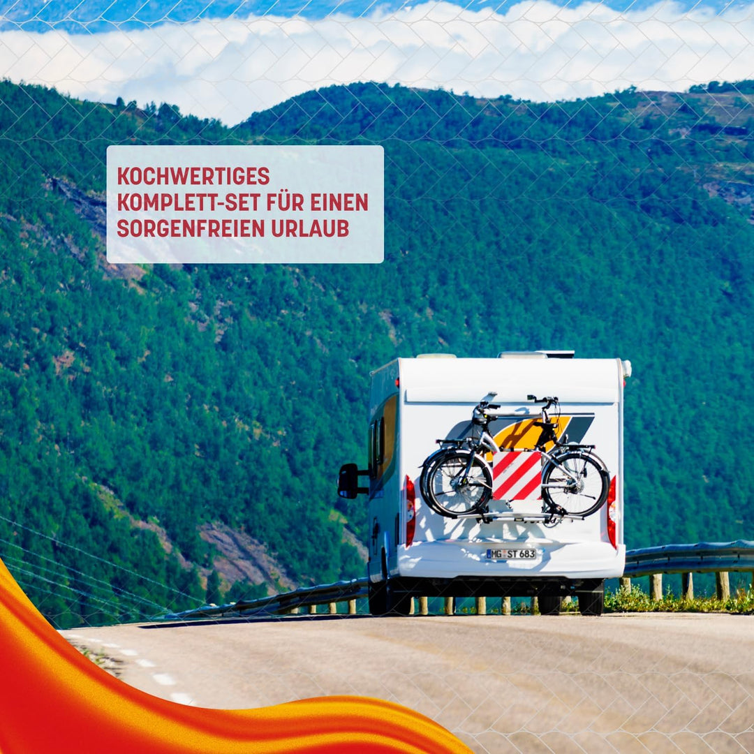 MAGMA 2in1 Warntafel Italien und Spanien Fahrradträger. Für Heckträger, Anhänger, Warnschild für Woh