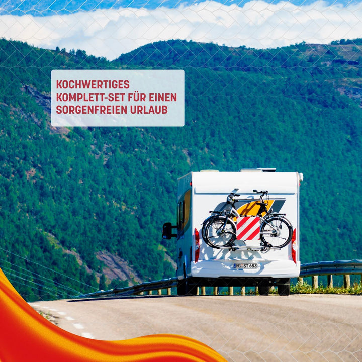MAGMA 2in1 Warntafel Italien und Spanien Fahrradträger. Für Heckträger, Anhänger, Warnschild für Woh