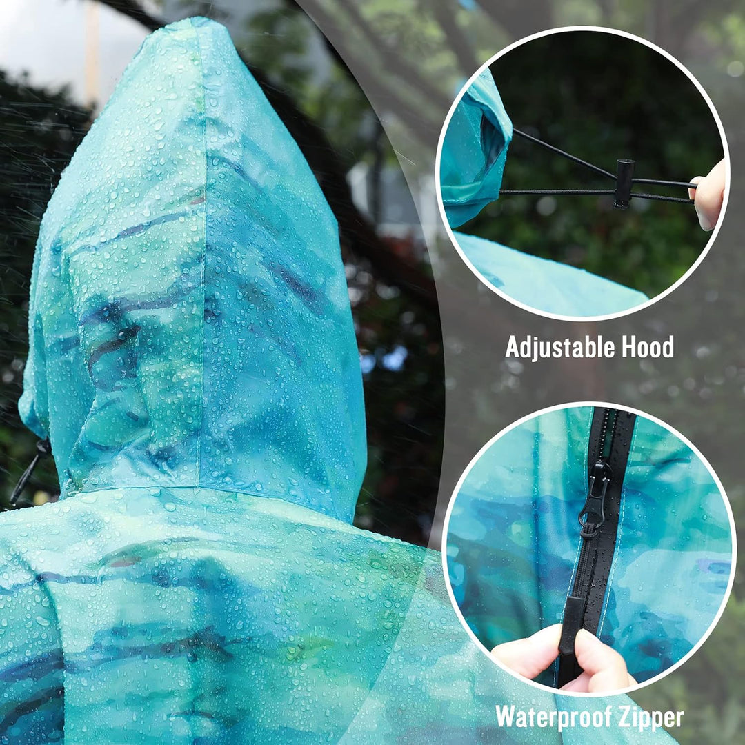 SaphiRose Damen Poncho, Einheitsgrösse Monet Seerosen