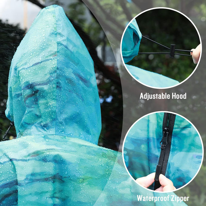 SaphiRose Damen Poncho, Einheitsgrösse Monet Seerosen