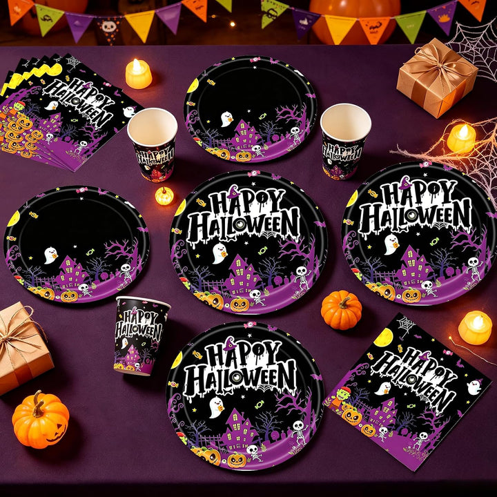BlinBlin Wiederverwendbar Halloween Geschirr Set