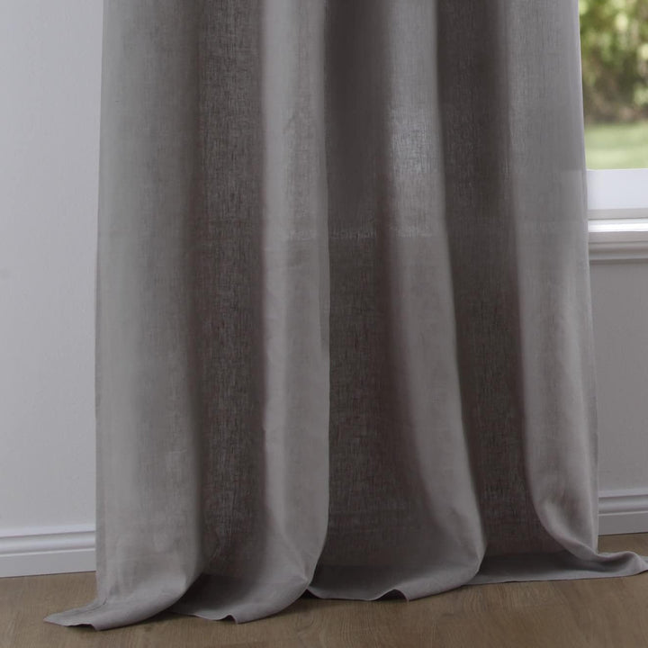 Kutti Ösenschal Metis 100% Leinen Blickdicht Vorhang Gardine grau Breite 140 * Höhe 225 cm (1 Stück)