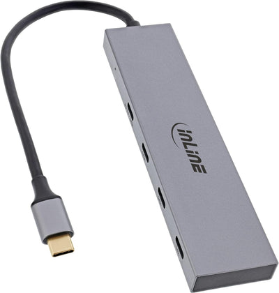 InLine® USB 3.2 Gen.2 Hub (10Gb/s), USB Typ-C zu 4 Port Typ-C (1 Port Power Through bis 100W), OTG,