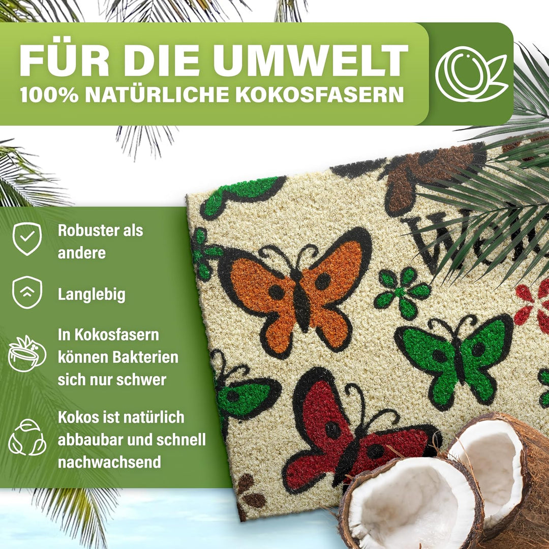 Fussmatte Kokos [Wetterfest] - extrem robust - Fussabtreter aussen - die Kokosmatte Fussmatte aussen