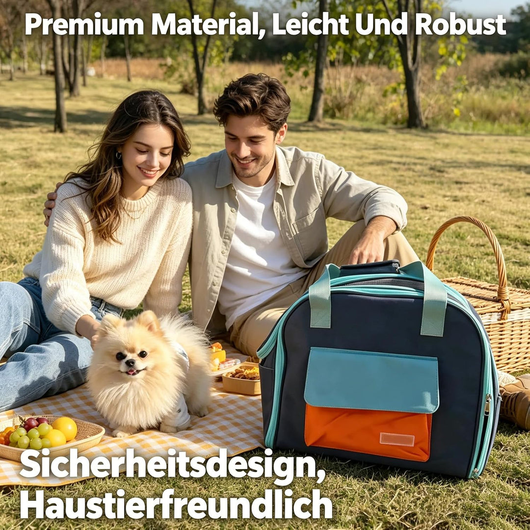 Erweiterbar Katzentransporttasche, Katzen Rucksack mit Netzfenster, Transportbox Katze mit Taschen,
