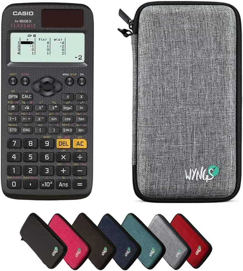 CALCUSO Sparpaket: Casio FX-85DE X ClassWiz technisch-wissenschaftlicher Taschenrechner + WYNGS Schu