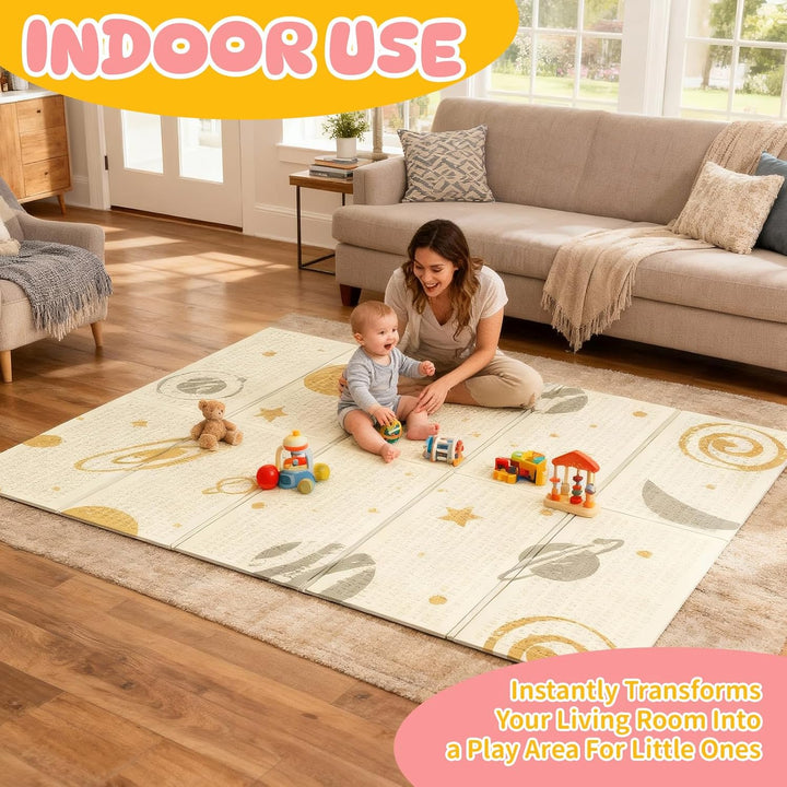 Huracan Krabbelmatte Baby Spielmatte, Doppelseitige Kinderzimmer Faltbar, Spielteppich Kinder Teppic