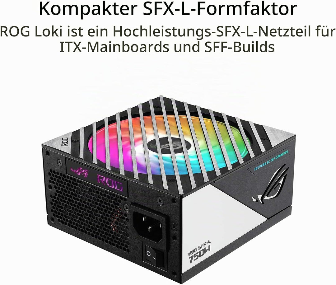 ASUS ROG Loki SFX-L 750W Platinum (Vollmodulares Netzteil, 80+, Lambda A Zertifiziert, 120mm PWM ARG