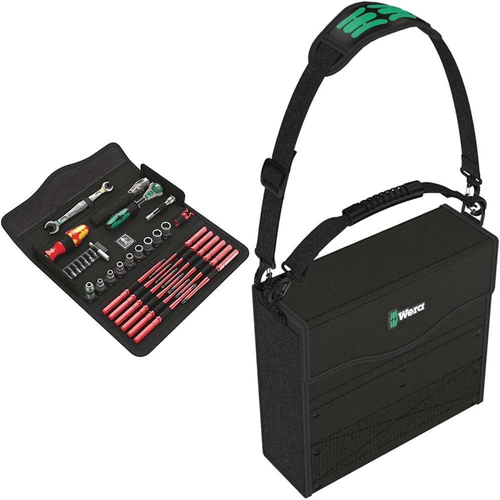 Wera 05135926001 KK W 1 Kraftform Kompakt W1 Wartung, Werkzeug-Set, 35-teilig, Schwarz, Stück & 2go