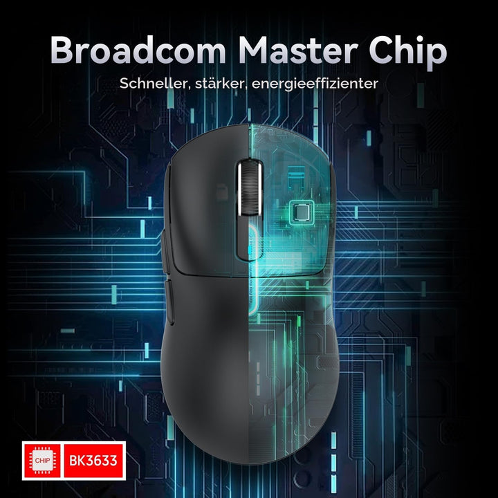 ATTACK SHARK X3MAX 49g SUPERLIGHT Mouse with Tape, PixArt PAW3950 Gaming Sensor, BT/2.4G Wireless/Wi