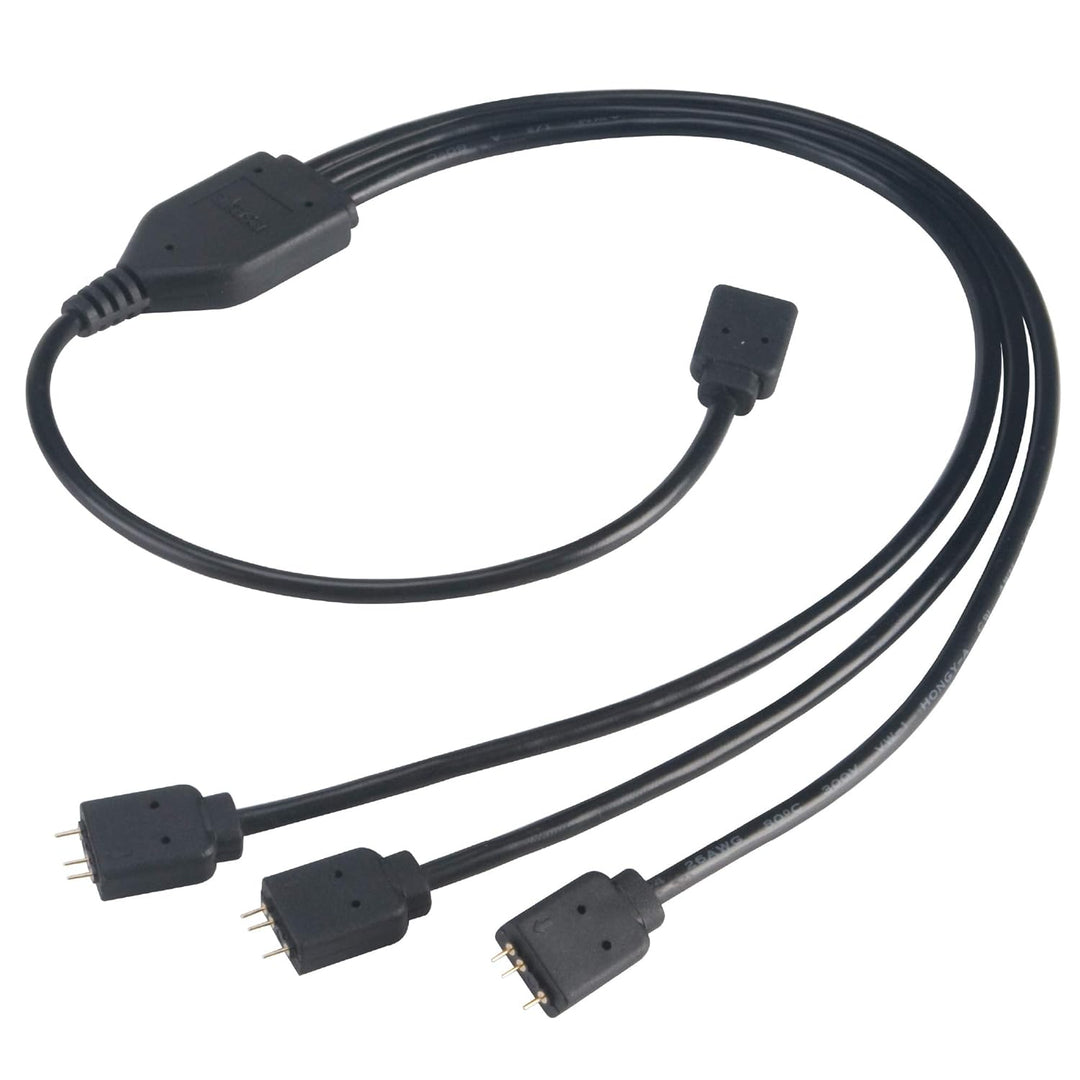Akasa Adressierbarer RGB LED Verlängerungskabel, 1 zu 3 aRGB LED Y Verteiler Kabel, 3 Pin Anschluss,