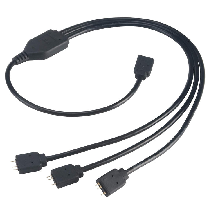 Akasa Adressierbarer RGB LED Verlängerungskabel, 1 zu 3 aRGB LED Y Verteiler Kabel, 3 Pin Anschluss,