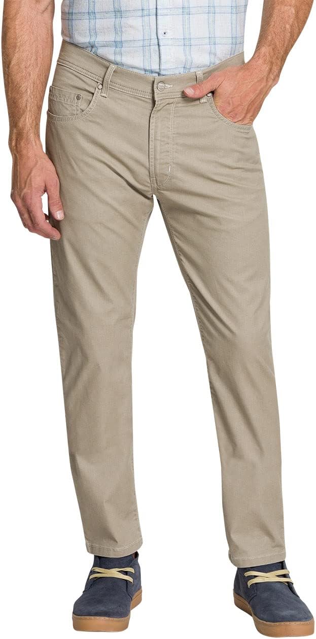 Pioneer Herren 5 Pocket Flachgewebe Stretch Hose, Beige, 31W / 30L