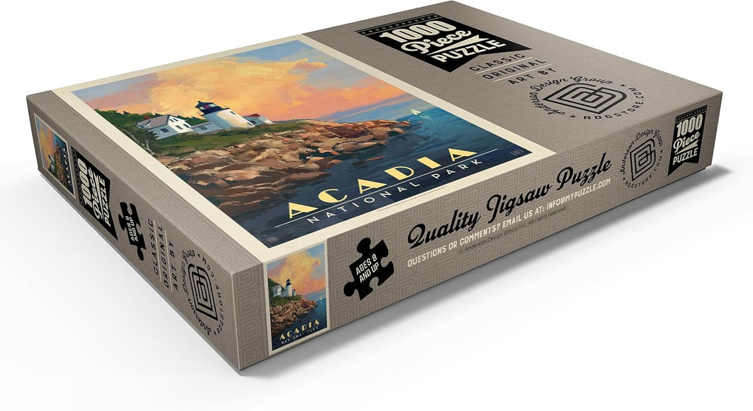 Acadia National Park: Lighthouse, Vintage Poster - Premium 1000 Teile Puzzle - MyPuzzle Sonderkollek