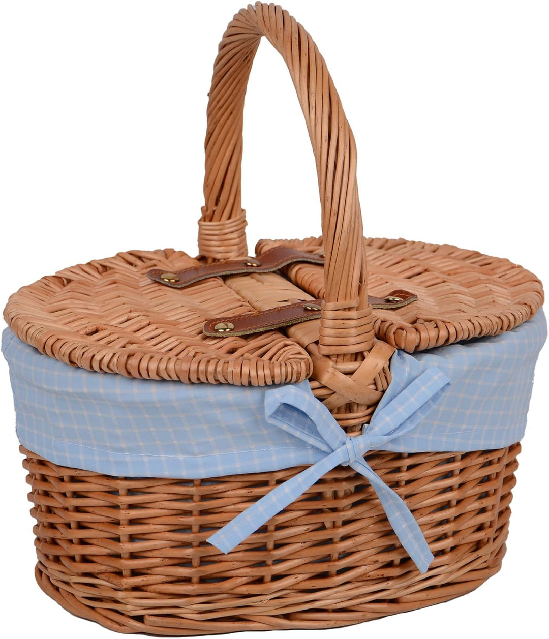 Picknickkorb Kinder Oval mit Ausstattung für 2 Personen Blau Oval Blau, Oval Blau