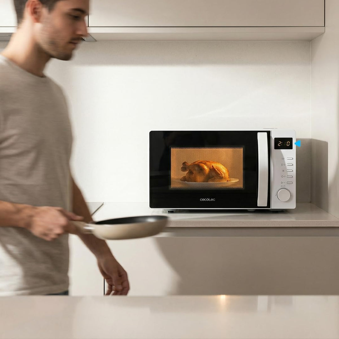 Cecotec Mikrowelle Proclean 5105 White. 20 Liter Fassungsvermögen, Grill-Funktion, 3DWave-Technologi