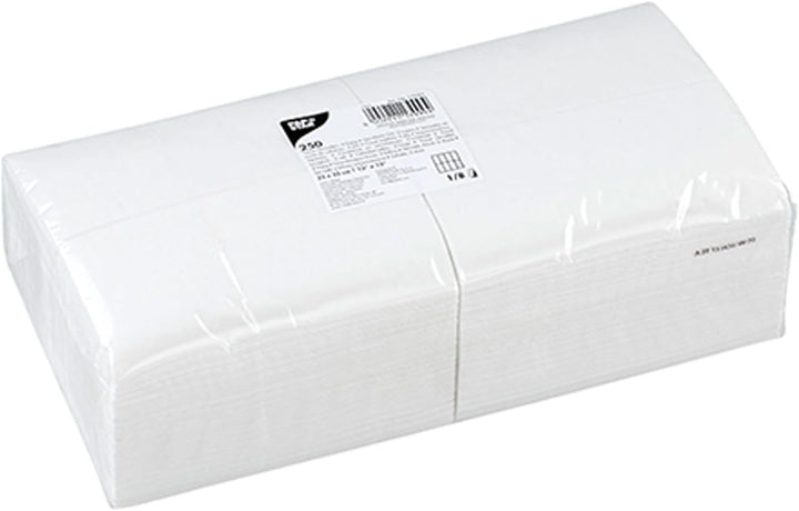 Papstar 17999 Servietten 4x250, 2-lagig 1/8-Falz 33 cm x 33 cm weiss