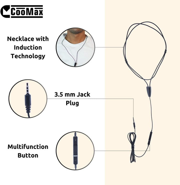 COOMAX Mikro Mini Ohrstecker Induktives 305 unsichtbares Spionage Headset