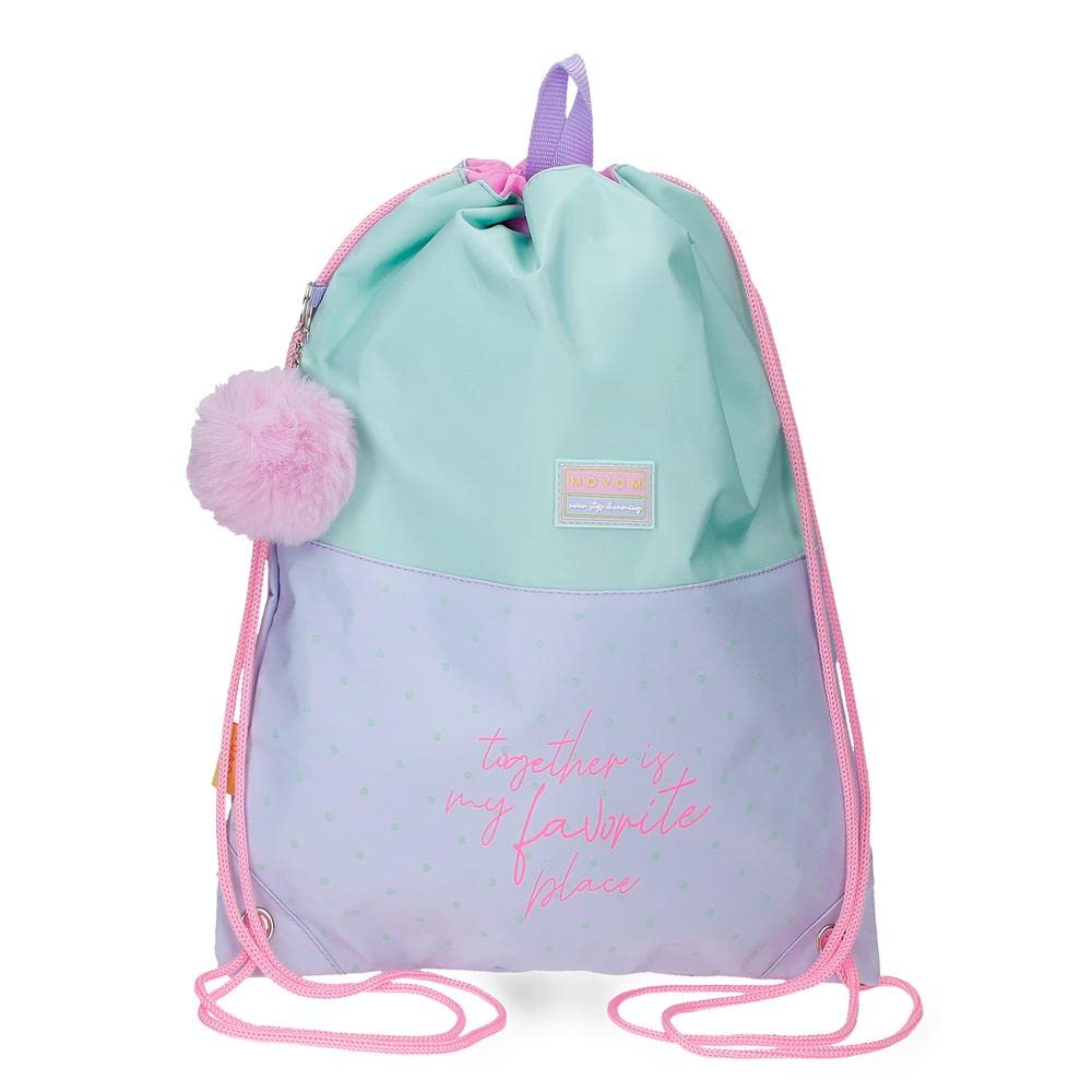 Movom My Favourite place Rucksack Sack Mehrfarbig 32x42 cm Polyester Tasche mit Kordelzug, Tasche mi