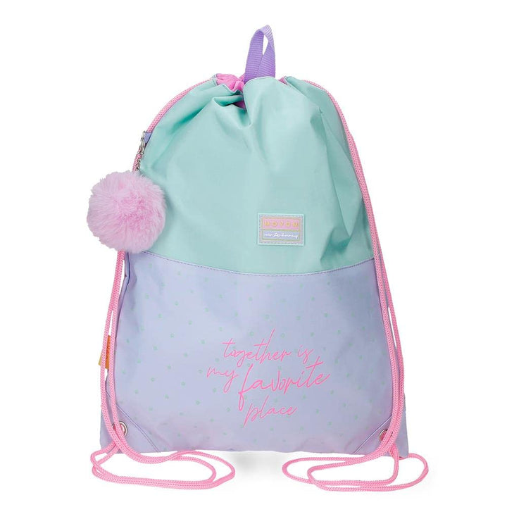 Movom My Favourite place Rucksack Sack Mehrfarbig 32x42 cm Polyester Tasche mit Kordelzug, Tasche mi