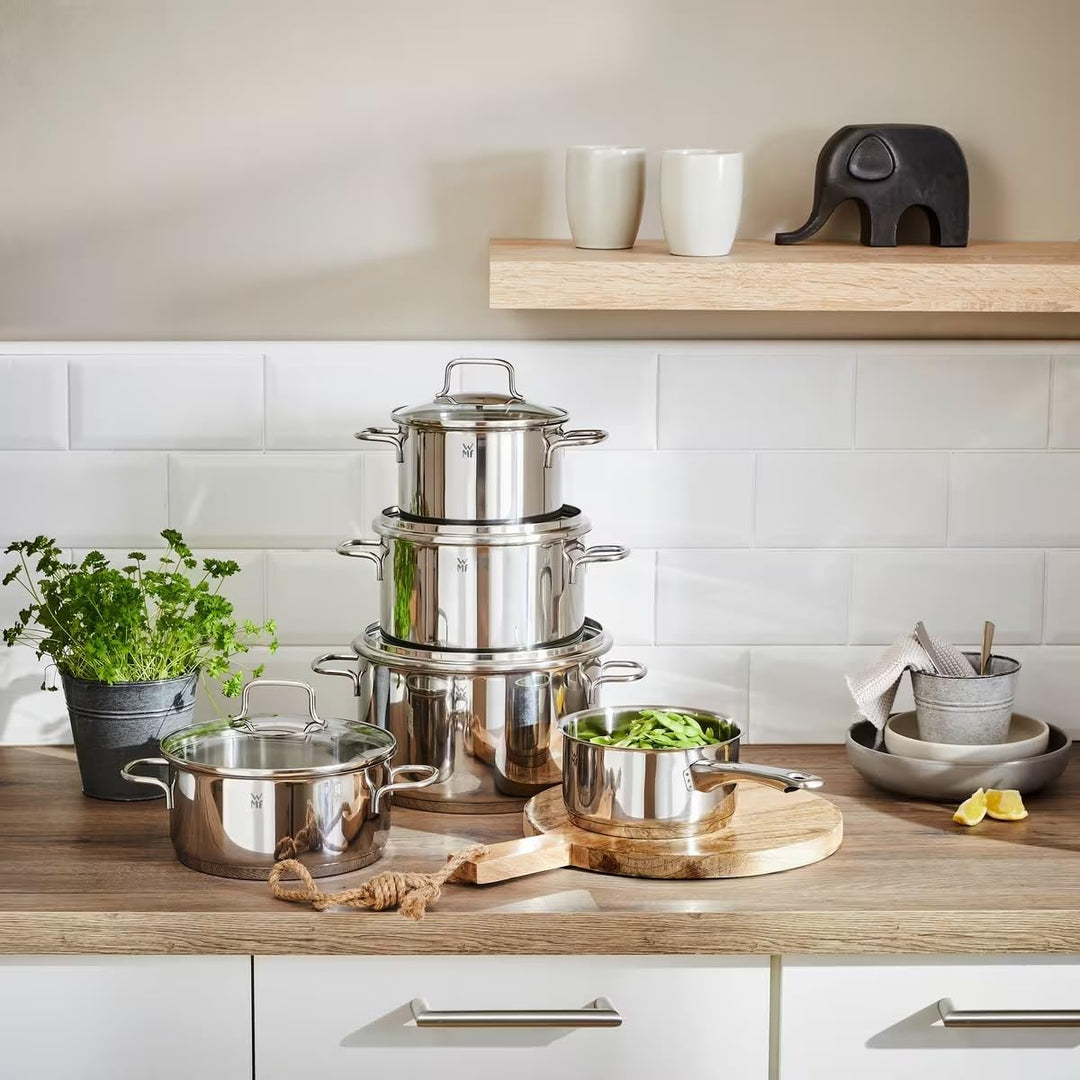 WMF Astoria Topfset Induktion 5-teilig, Kochtopf Set mit Glasdeckel für alle Herdarten, Kochgeschirr
