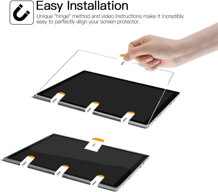 MEGOO [2 Stücke] Surface Book 3 Displayschutzfolie, präzise ausgeschnittenes gehärtetes Glas, einfac